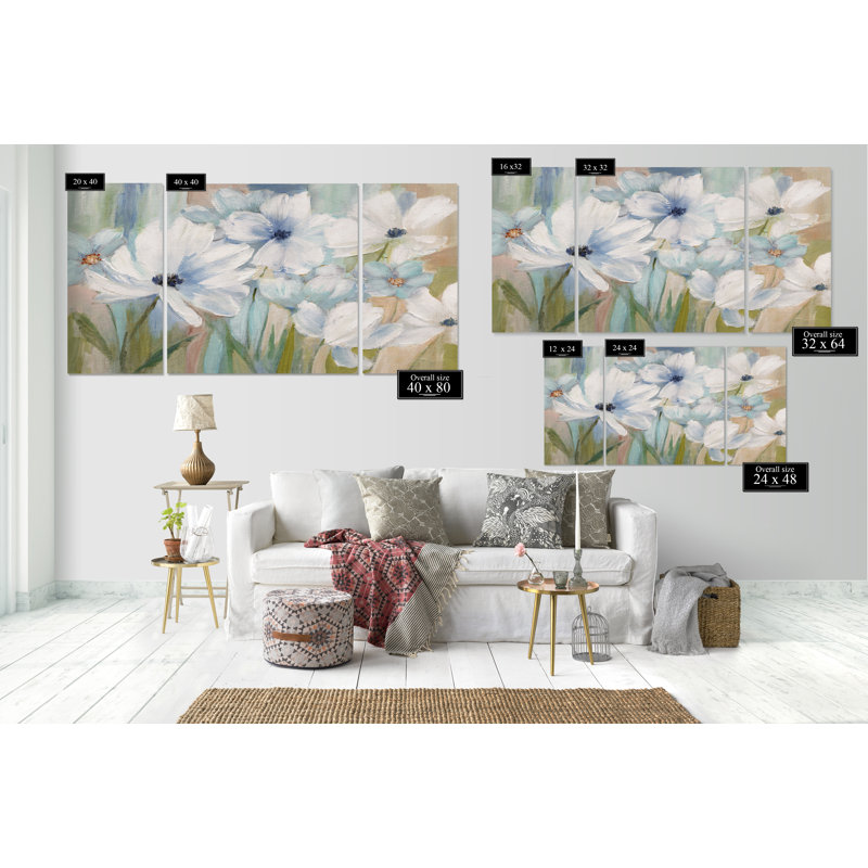 Printemps - impression multi-pièces sur toile, H 40 po x l 80 po x P 1,5 po
