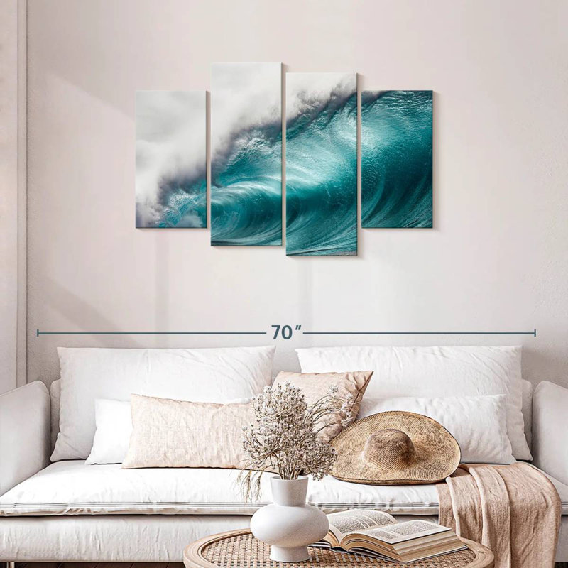 Gillard Big Blue Ocean Wave, H 27 po x l 43 po