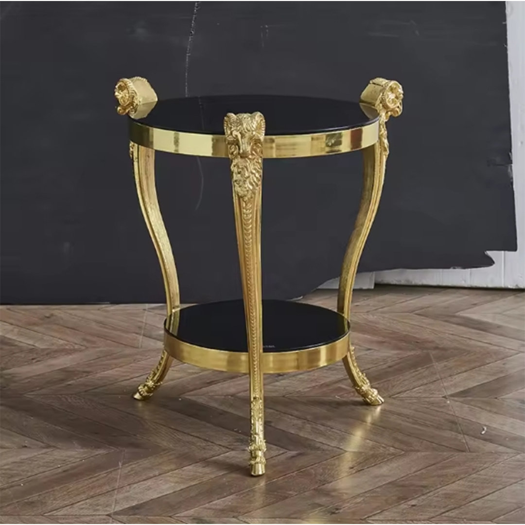 Glass 3 Legs End Table with Storage  Infinity Furniture Import