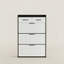 Armoire à chaussures basculante avec tiroirs, organisateur de vestibule moderne au fini blanc et noir