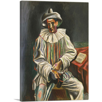 «Pierrot» par Pablo Picasso, impression sur toile tendue