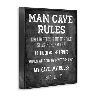 My Man Cave Rules Framed Giclee Art by CAD Designs
