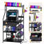 4-Tier 3D Printer Stand with Filament Storage, 3D Printer Rack with Drawer and Outlet, Heavy Duty Metal Frame 3D Printer Table with Locking Wheel for Home Office Studio Garage (Black)