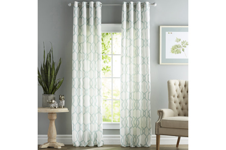 Plant City Geometric Semi-Sheer Grommet Curtain Panels