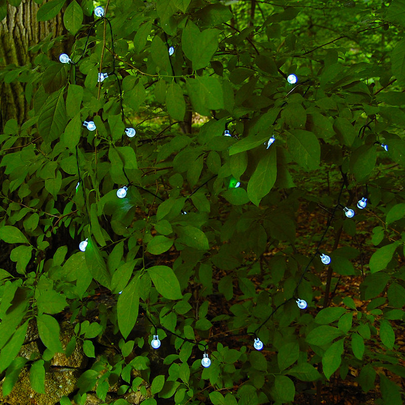 Solar Powered String Lights with Faceted Balls