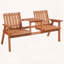 Banc en bois avec table centrale et trou pour parasol Outsunny-1821081207