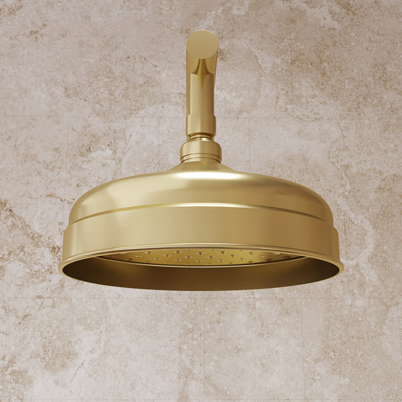 Levantine 8 in. Shower Head, Brushed Brass, Brushed Brass
