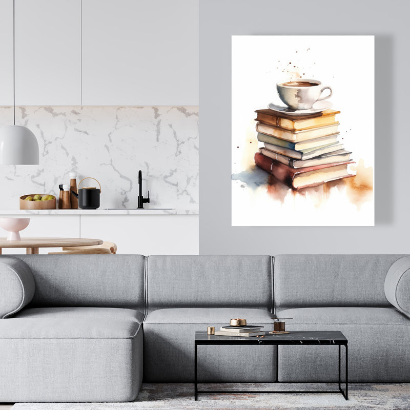 Relaxing Coffee - Abstract White Canvas for Home Decor