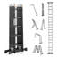 Échelle pliante multi-usages 7-en-1 5 marches 19 pieds hauteur métal-280515111-280515106-280515109