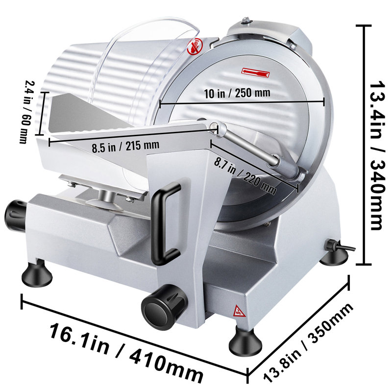 Trancheuse à viande électrique pour viande congelée VEVOR, H 13,4 po x l 16,1 po x P 13,8 po