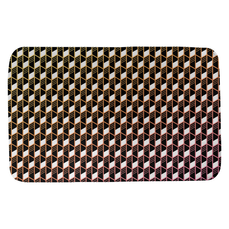 Tapis pour salle de bain Leffel, l 19 po x L 26 po, Dégradé coucher de soleil