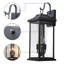 22” 2 Pack Large Matte Black Dusk To Dawn Outdoor Wall Lights With Clear Tempered Glass