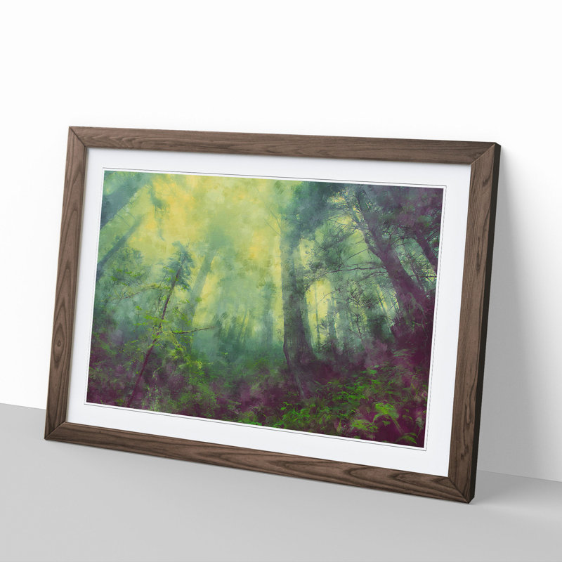 Green Forest Vol.8 - Framed Print, 36cm H x 48cm W x 2cm D, Walnut Framed