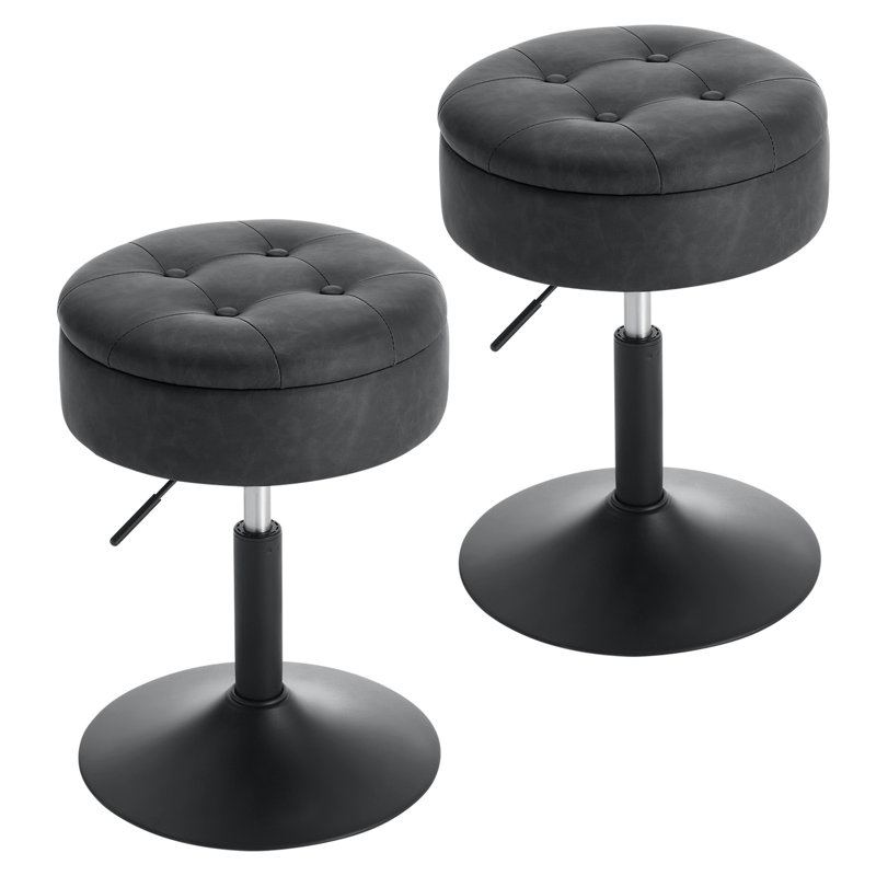 Manufactured Wood Accent Stool, Anthracite