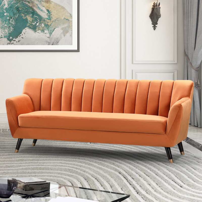 Soraya 3 Seater Velvet Sofa, Orange