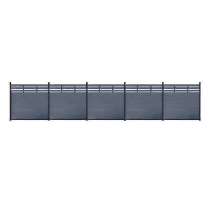 6ft H Semi-Closed Composite Privacy Fence Panels With Post, Grained Finish