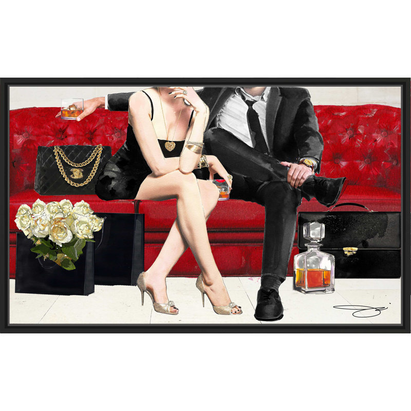 «Cocktail Hour» par By Jodi - impression, Cadre flottant noir, H 31,5 po x l 51,5 po x P 2 po