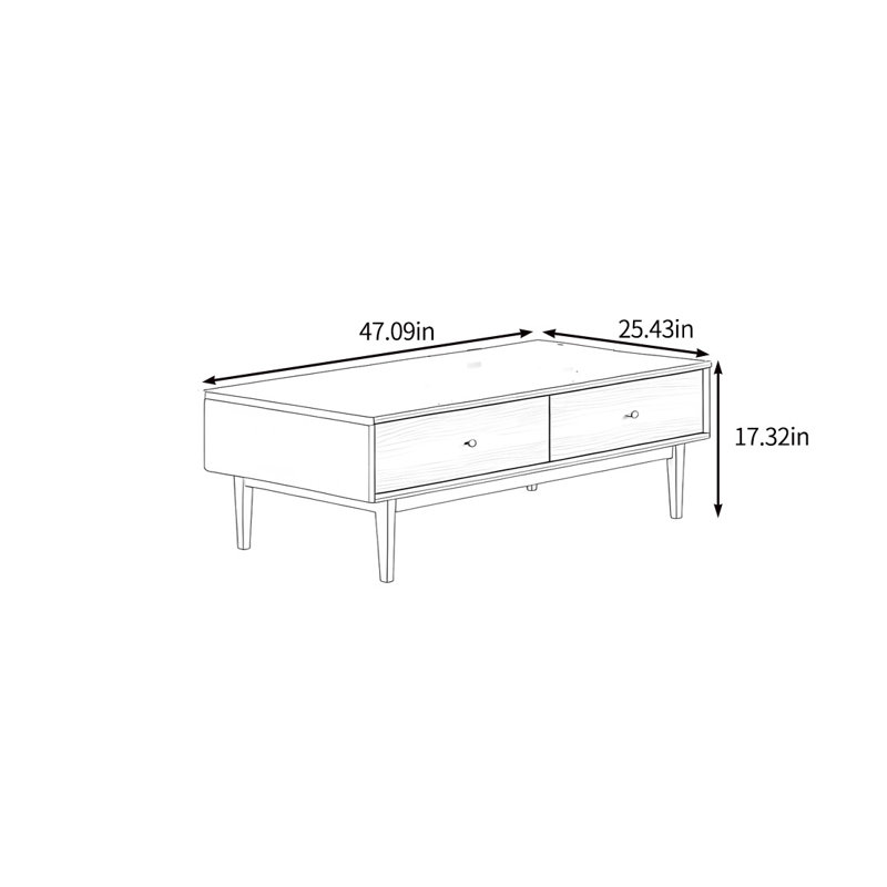 Waldean, H 17,32 po x L 47,09 po x l 25,43 po, Brun