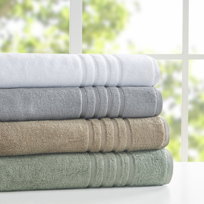 Nurture Sustainable Antimicrobial Cotton Blend Bath Towel Set in Gray
