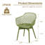  Ensemble de 2 chaises de café modernes en plastique résistant aux intempéries avec dossier ergonomique et coussin antidérapant Modern-1606011813