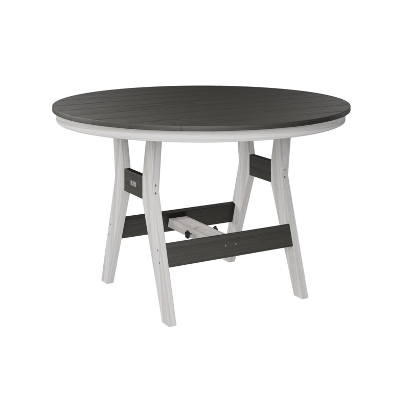 Harbor Outdoor Round Bar Table, Coastal Gray, Seashell