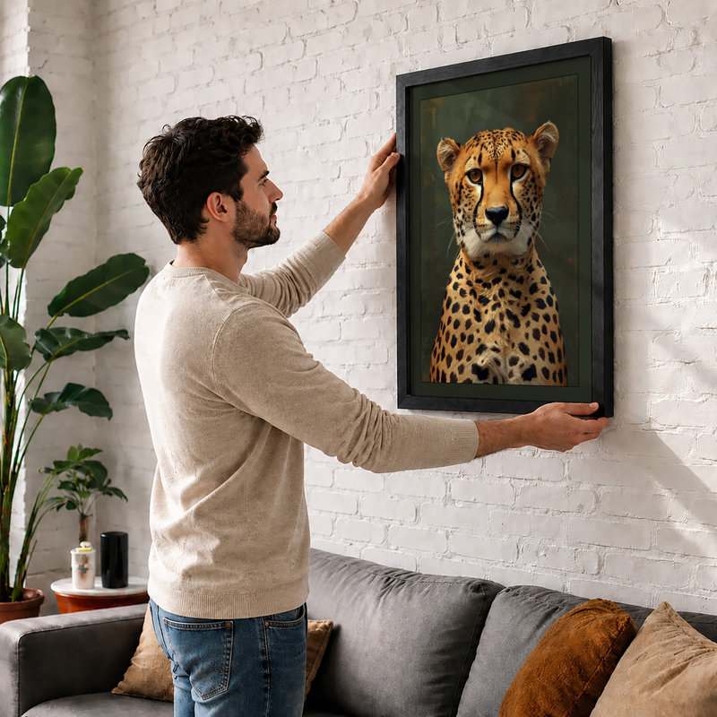 Cheetah Portrait Modern - Print, Unframed, A3 - 42.0 x 29.7 cm