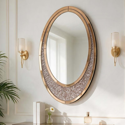Miroir mural moderne en cristal concassé, fabriqué à la main - Miroir décoratif multi-usages de haute qualité