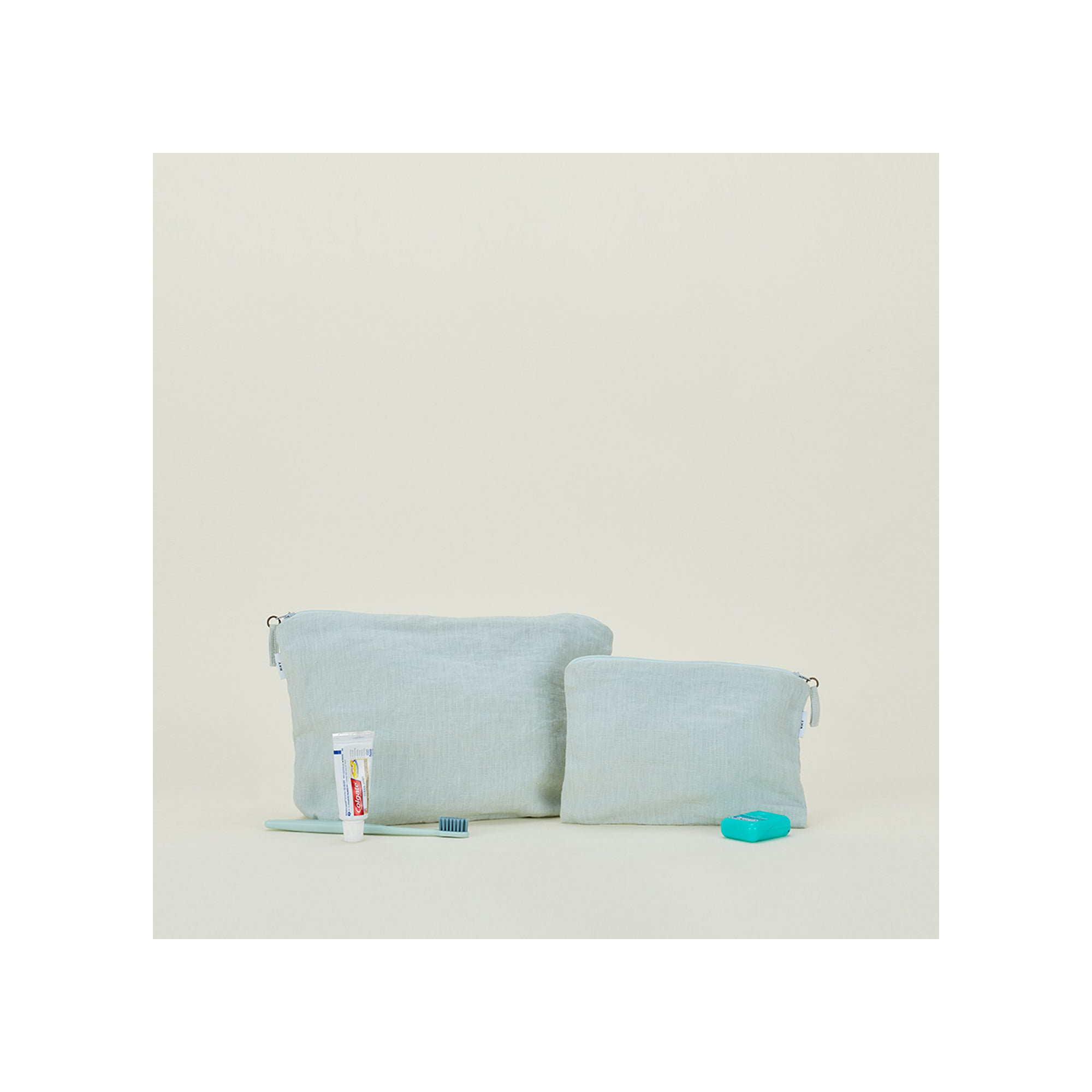  Linen/Cotton Makeup Organizer, Powder Blue