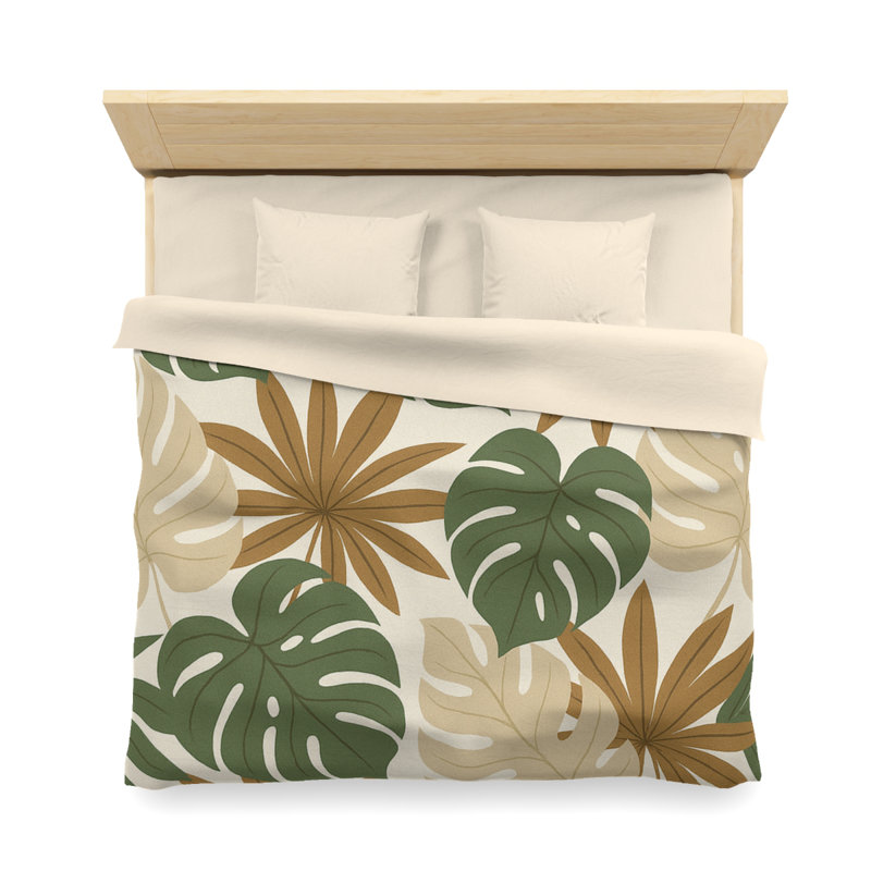 Microfiber Duvet Cover Boho Style, Design 66, Cream, King Duvet Cover