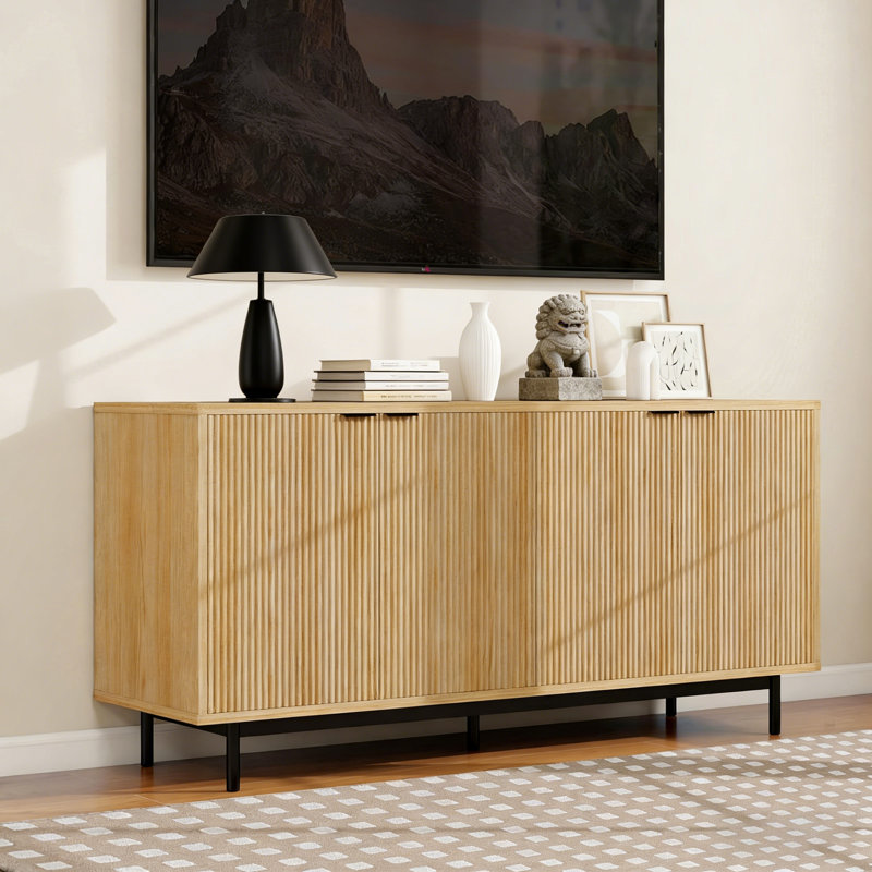 Buffet 58 po - Convient aux téléviseurs de 70 po, aux tablettes amovibles et réglables et à l'armoire de rangement multifonctionnelle