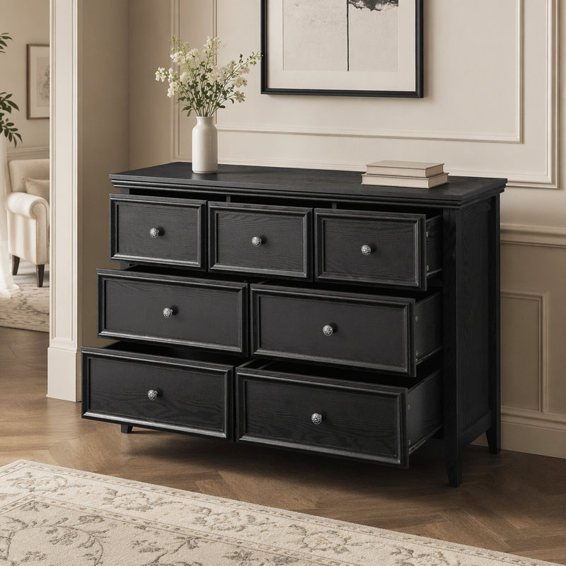 Commode élégante à 7 tiroirs avec rails lisses et anti-basculement, idéale pour organiser votre maison et rehausser la décoration intérieure