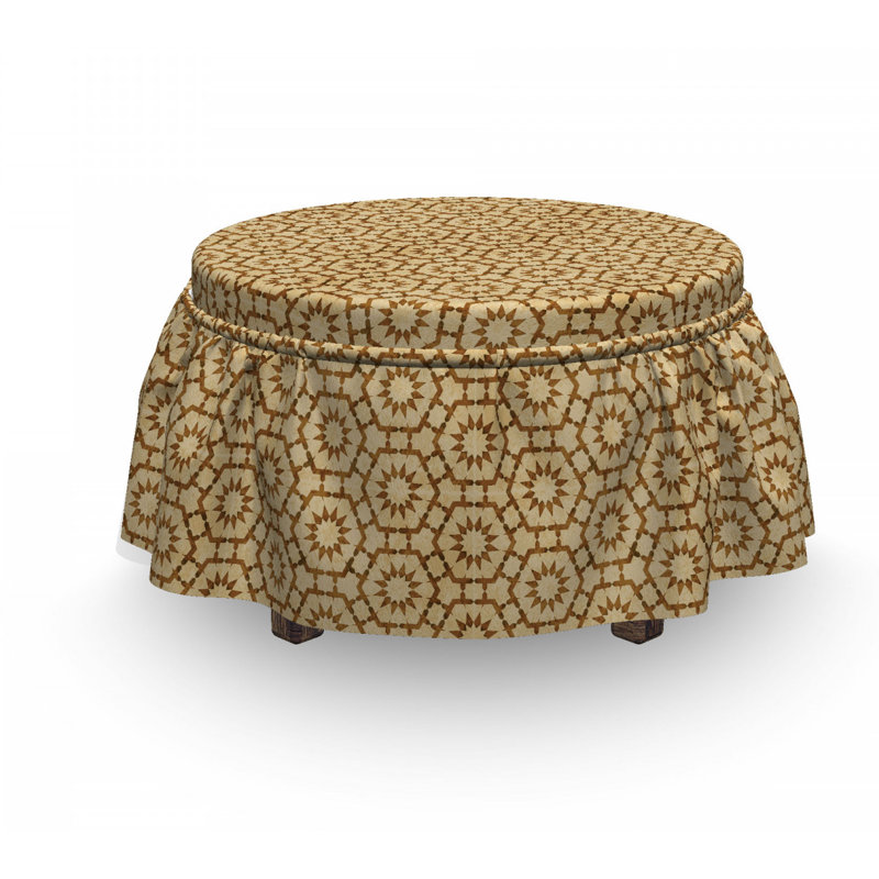 Housse pour repose-pieds à carreaux géométriques le moorish