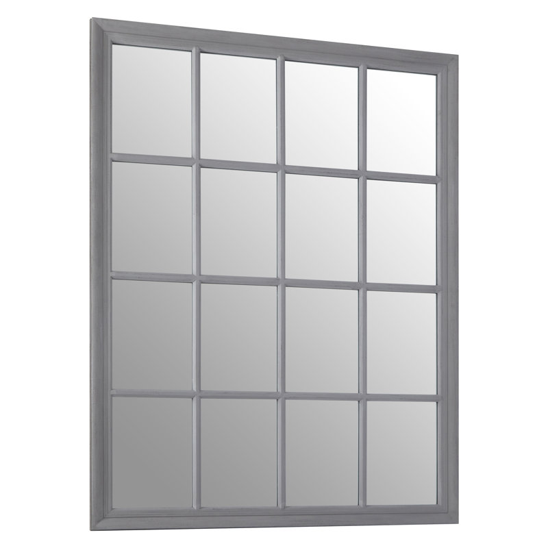 Anneliese Solid Wood Concave Wall Mirror, Grey