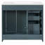 Meuble-lavabo de 36 po et lavabo en céramique, structure en bois massif pour la stabilité, planches, 3 tiroirs, fonction de fermeture en douceur, espace de rangement généreux, look moderne, poignée en métal exquise, motif de rainure unique,-993789664