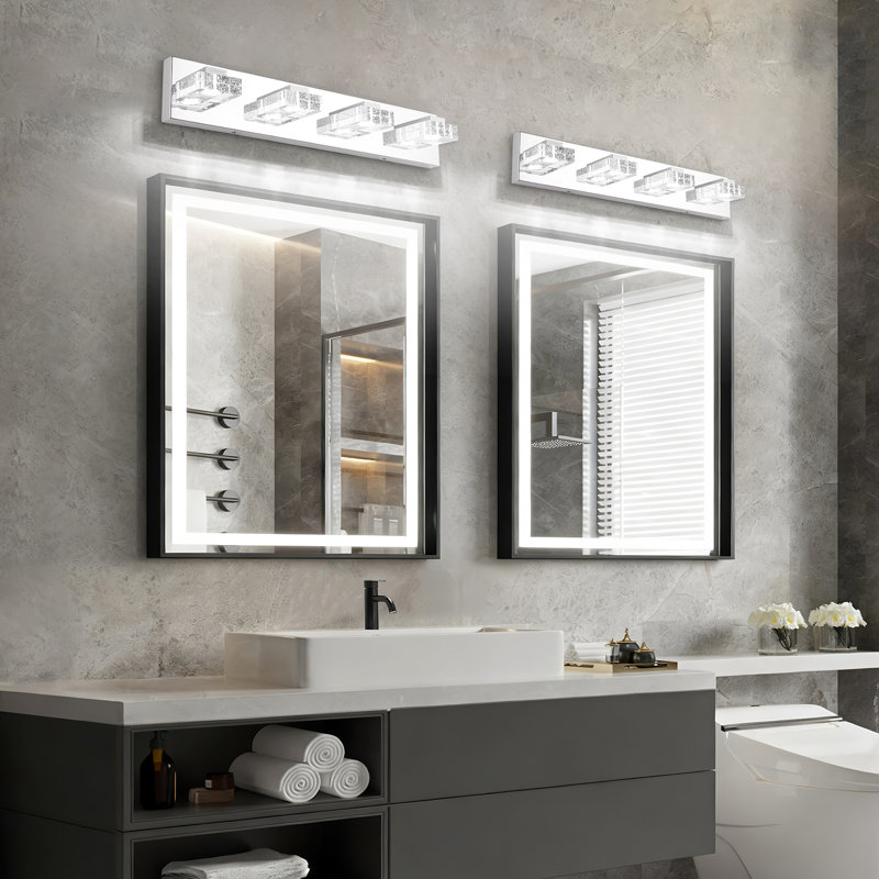Éclairage de meuble-lavabo à DEL à intensité variable réglable 5CCT avec finition chromée, 4