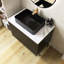 Meuble-lavabo autoportant avec lavabo et portes en céramique, comptoir blanc Carrara-963366587
