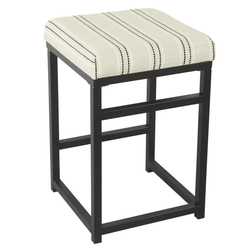Junad Upholstered Counter Stool, Cream Stripe