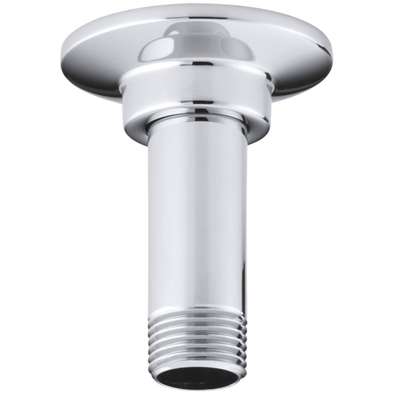Mastershower Straight Ceiling-Mount Showerarm and Flange, Polished Chrome