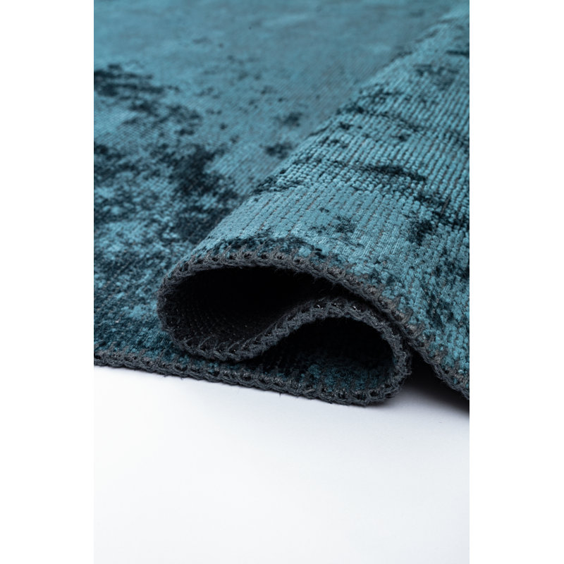Rapture Blue/Black Abstract Luxury Area Rug, Rectangle 7'10" x 11'2"