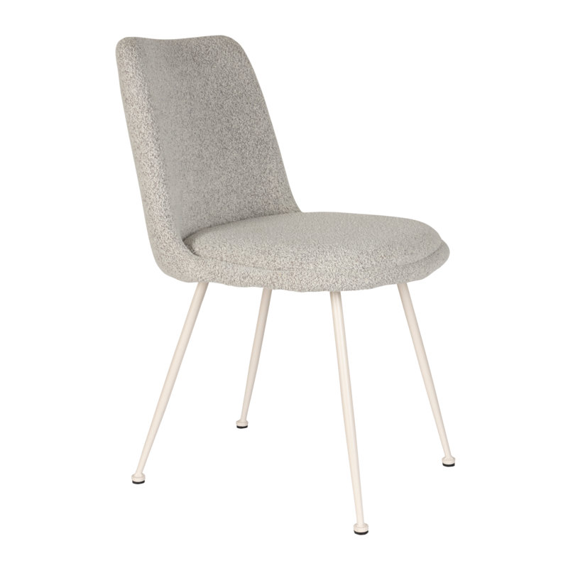 Fijs Upholstered Dining Chair, Off White, Light Gray