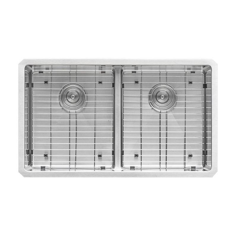 Tirana Low Aqua 30" L x 19" W Double Basin Undermount Kitchen Sink