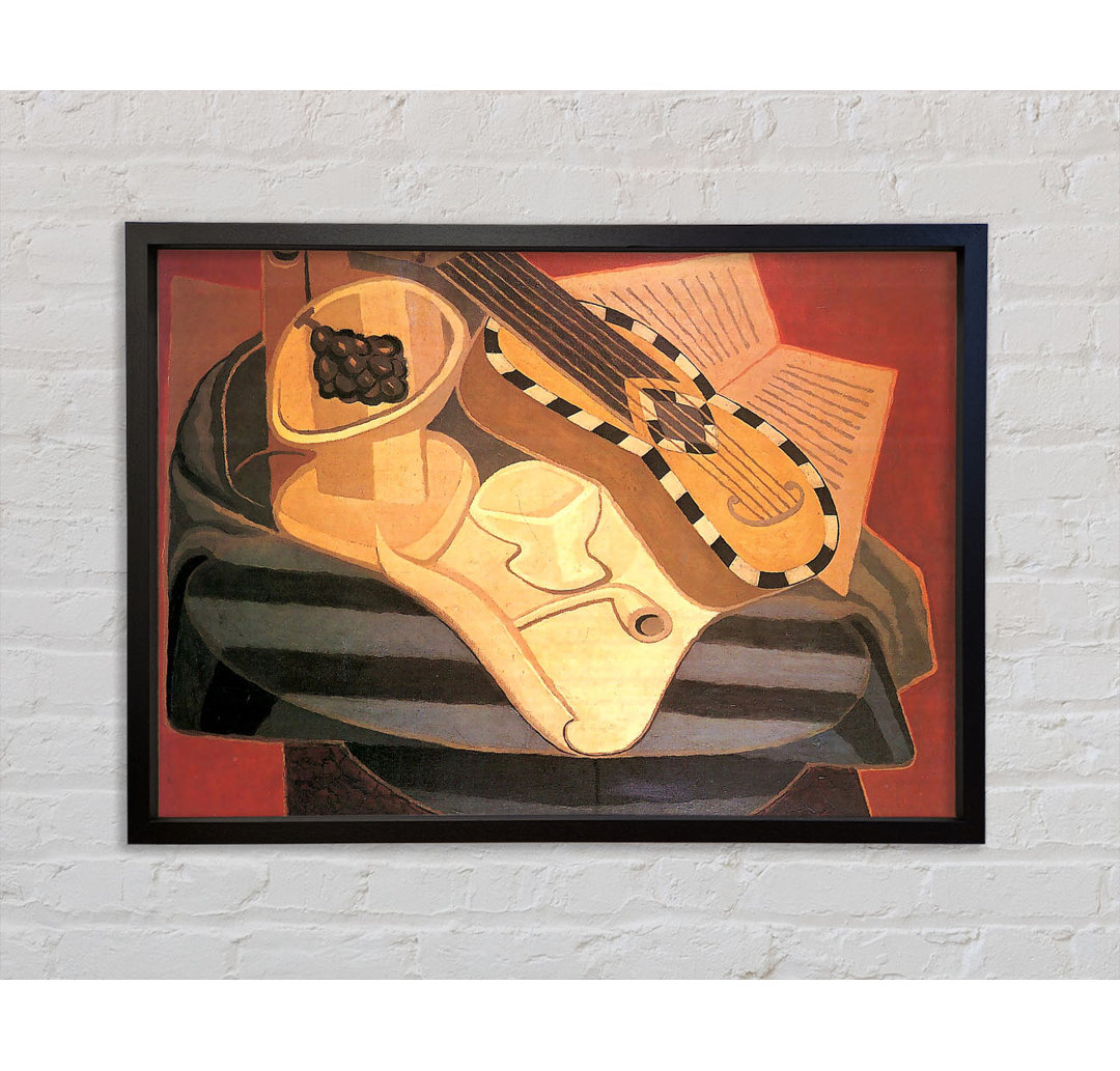 Gitarre mit Ornamenten von Juan Gris - Einzelbildrahmen Kunstdrucke auf Leinwand