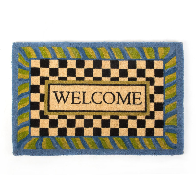 Welcome Periwinkle Entrance Mat, 24" W x 36" L