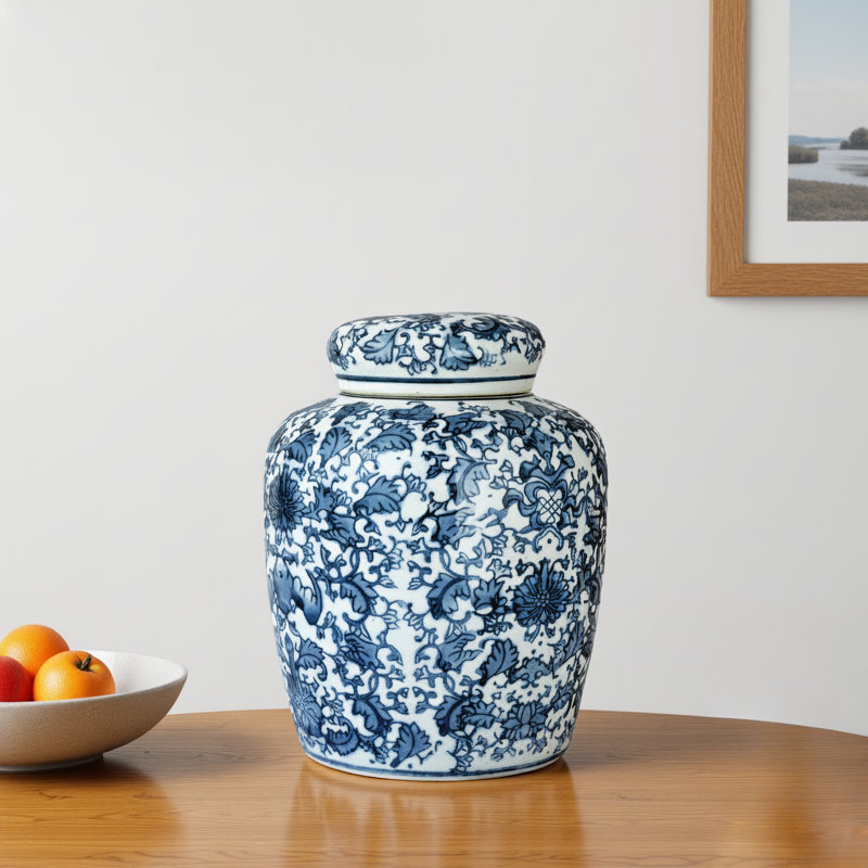 Chadwicks Ceramic Ginger Jar, 8.25'' H x 6.25'' W x 6.25'' D