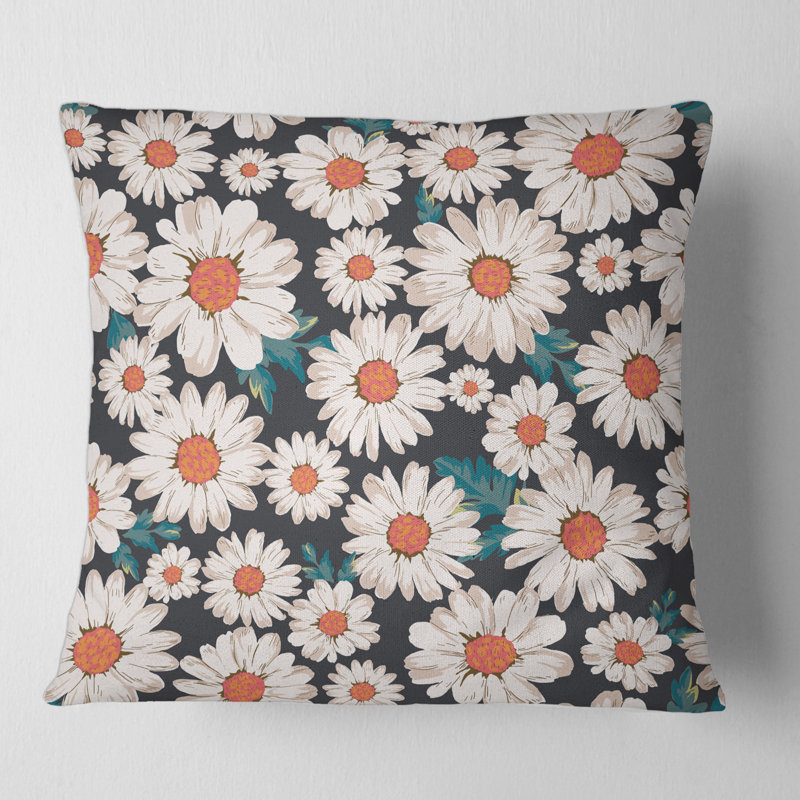 Housse et insert de coussin carré Abundance of Daisy Flowers, 16" x 16"