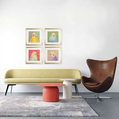 " Colourful Bird A " by Woodard 4 - Pieces