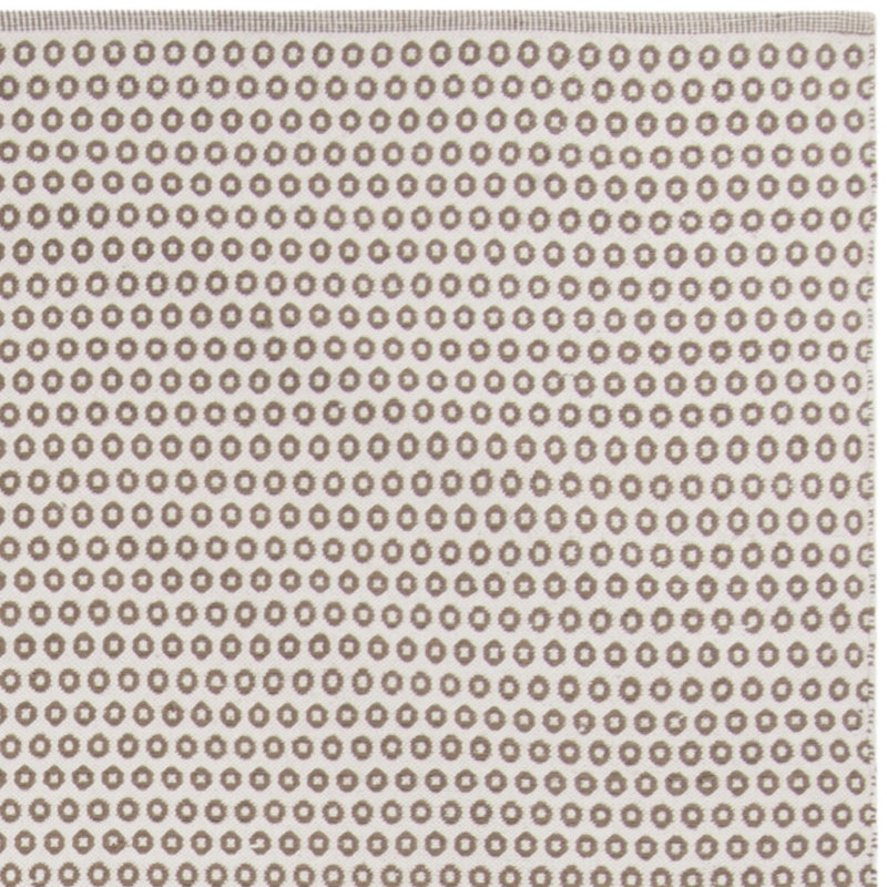 Tapis de taupe/ivoire en coton géométrique fait main Church Street, Rectangle de 5 pi x 8 pi