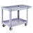 Utility Cart, 550 lbs Load Capacity, 2-Tier Rolling Service Cart with 360° Swivel and Fixed Wheels (2 Brakes), Durable Plastic Design with Storage Tray, Ideal for Garage, Warehouse, and Workshop Use, Gray