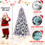 Arbre de Noël enneigé 7,5 pi avec lumières colorées à DEL 400l, 10 modes d'éclairage, interrupteur au pied, fil mémoire, aiguille dure Pe + + réaliste et présentoir festif G45, support en métal stable, Wire Ultra