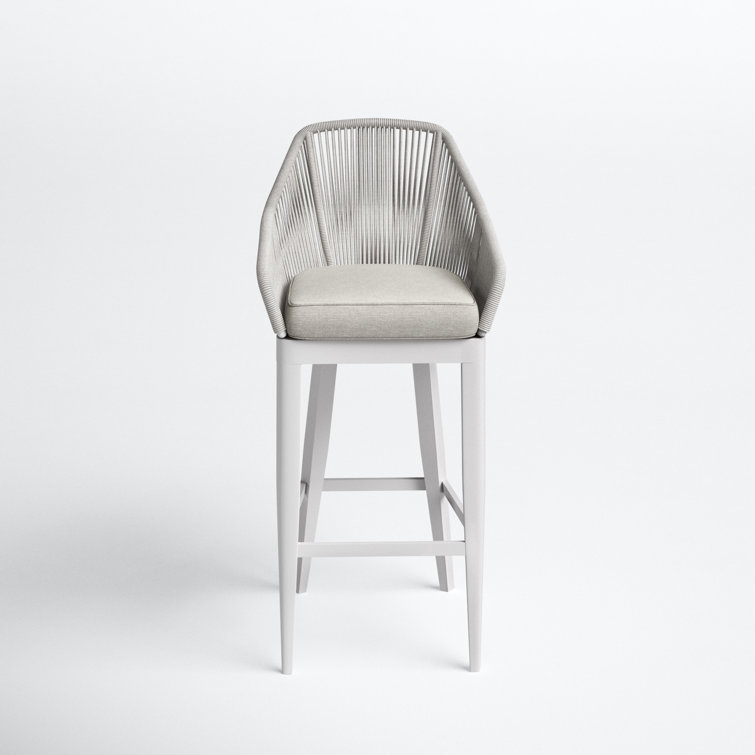 Renfri 42'' Olefin Rope Outdoor Bar Stool with Cushion